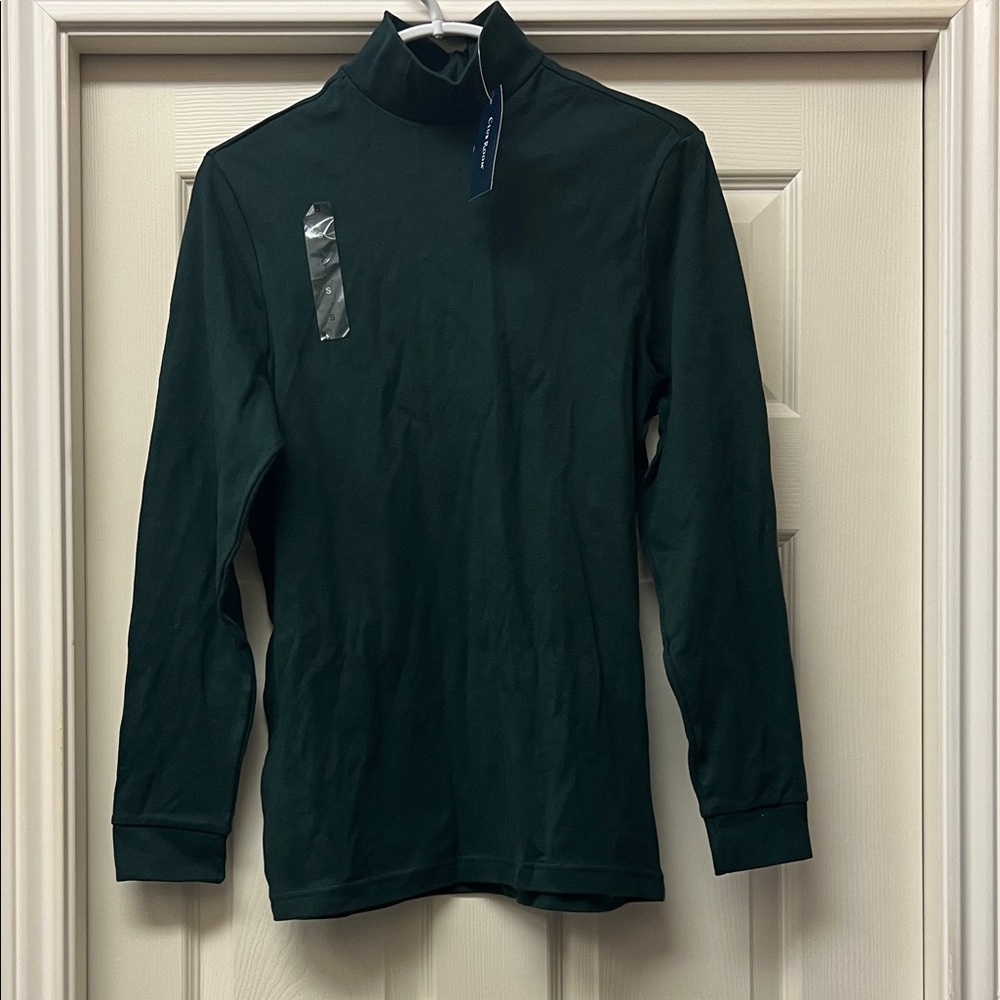 New Club Room 100% cotton Forest Green Mock Turtleneck